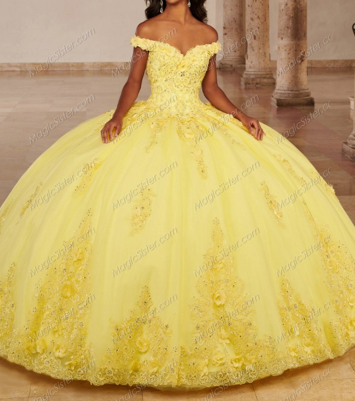 Yellow quinceanera dress
