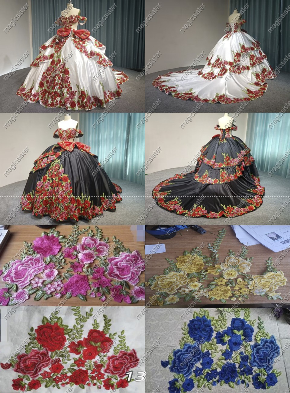 Instock Factory Wholesale Embroidery Quninceanera Dress