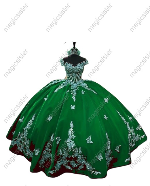 Emerald Green Luxury Factory Wholesale Velvet Quinceanera Dress