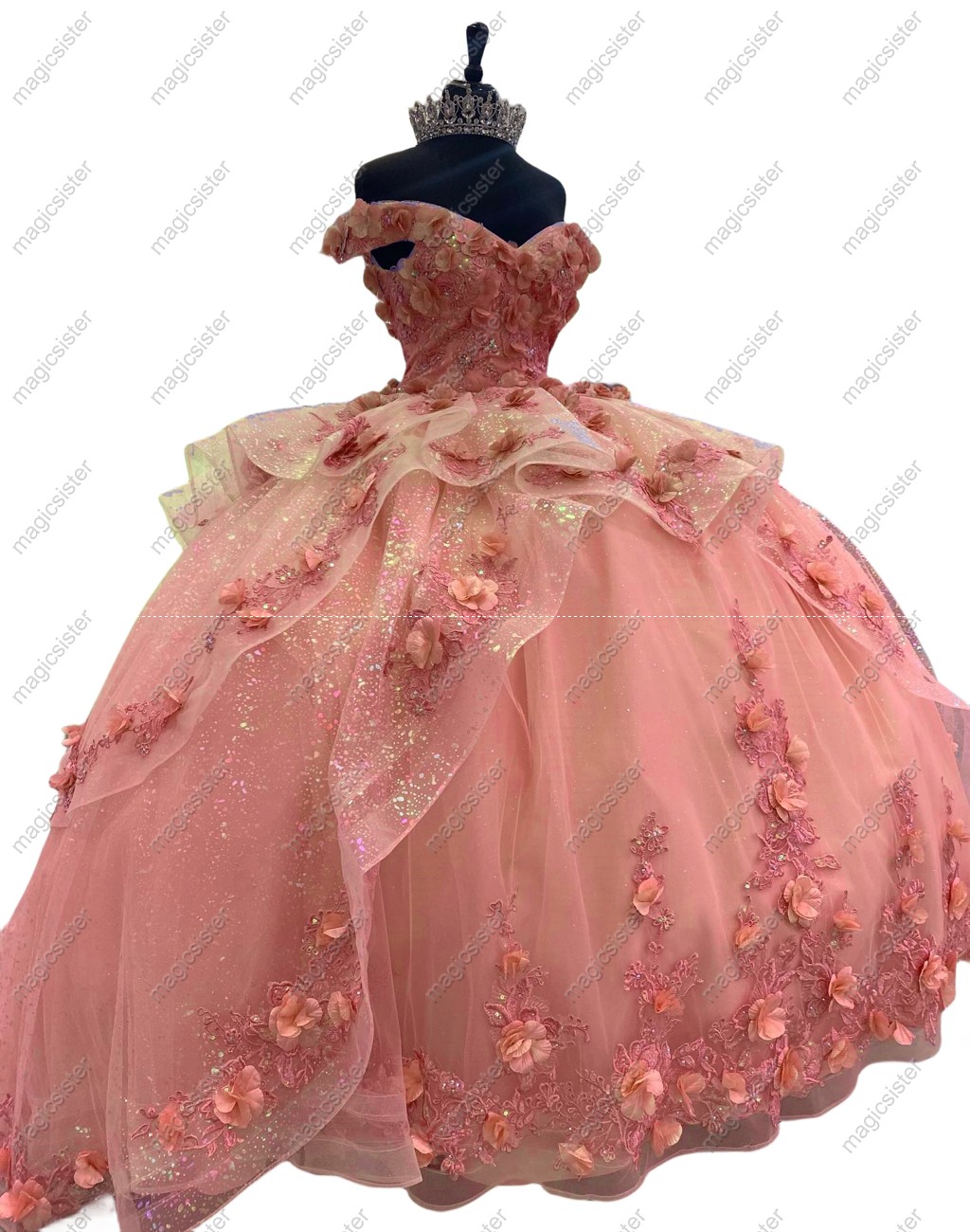 Blush Beautiful Factory Wholesale 3D Flower Quinceanera Dress