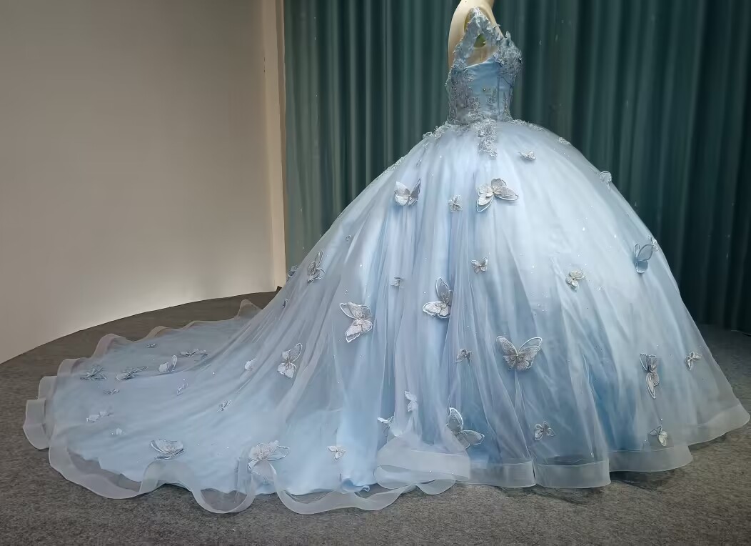 Instock Fairytale Butterfly Quinceanera Dress