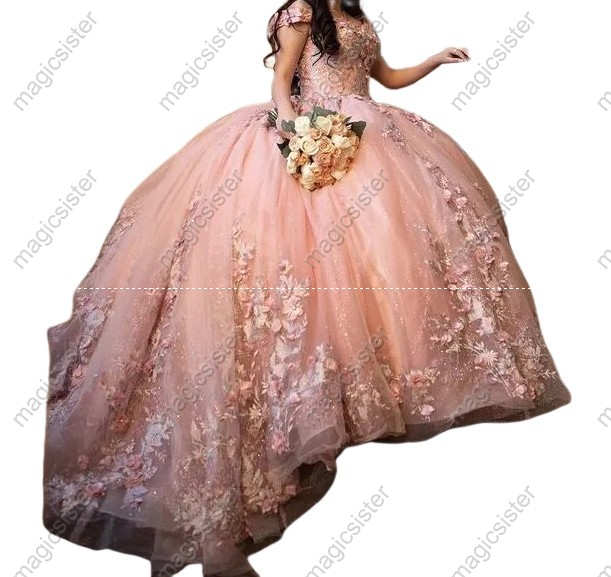 Blush Instock Factory Lace Embroidery Quinceanera Dress
