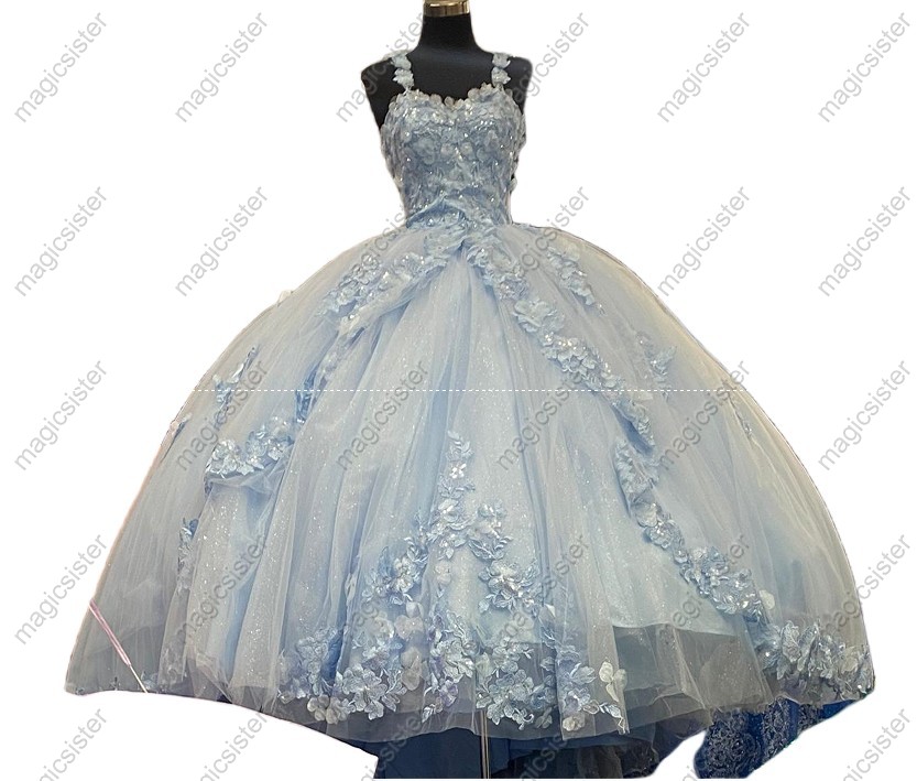Elegant 3D Flower Quinceanera Dress