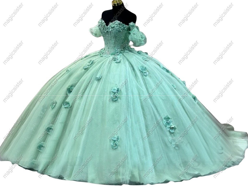 Elegant Factory Wholesale 3D Flower Quinceanera Dress