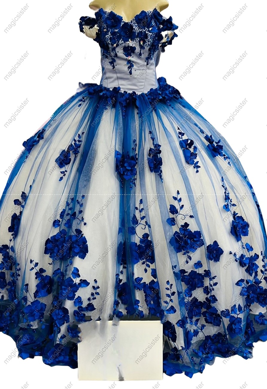 Luxury Factory Whloesale 3D Flower Quinceanera Dress