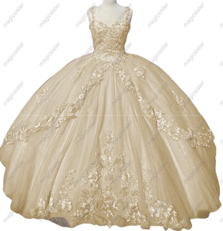 Factory Wholesale Customized 3D Floral Quinceanera Dress