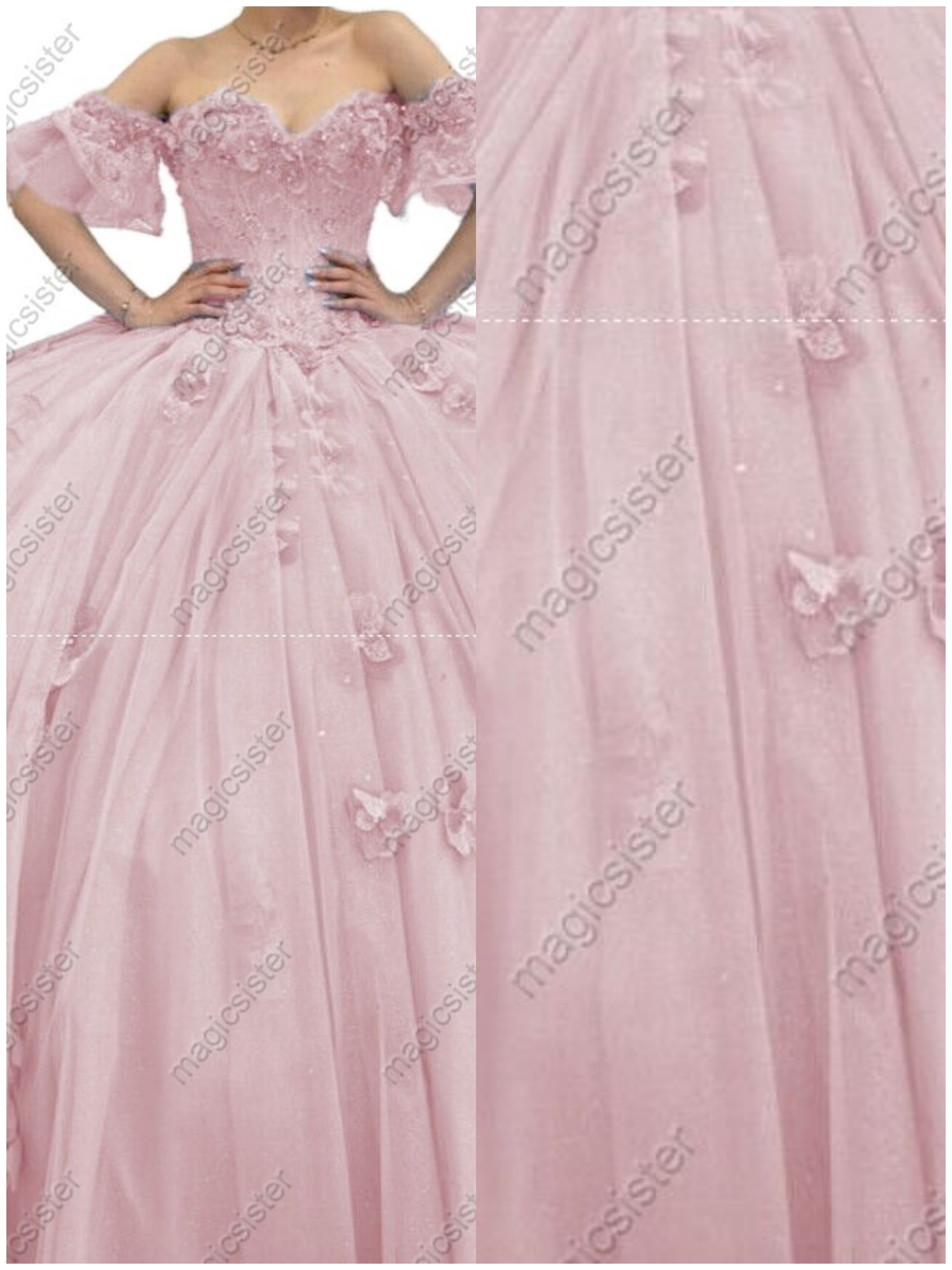 Blush Factory Wholesale Elegant 3D Flower Quinceanera Dress