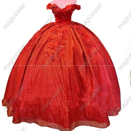 Factory Wholesale Customized 3D Floral Quinceanera Dress