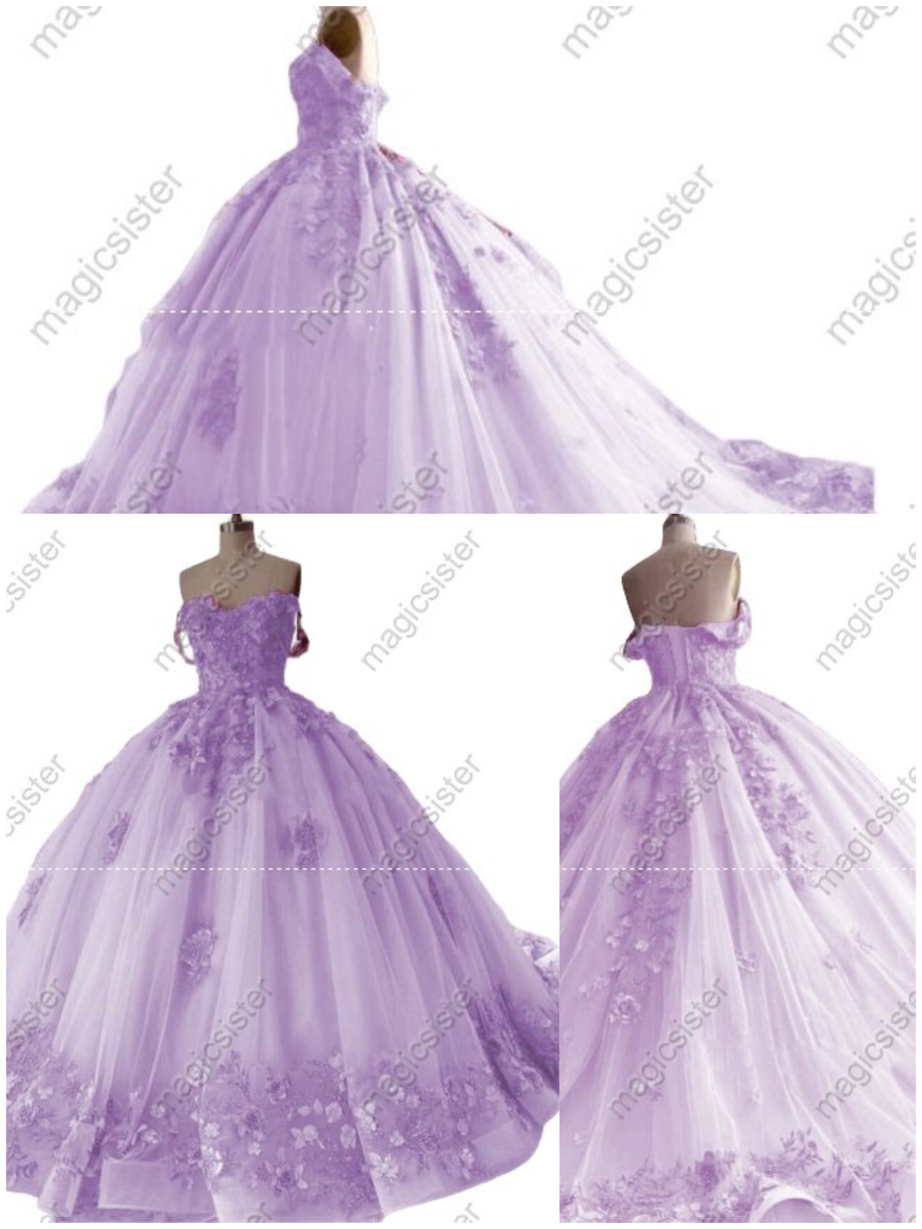 Factory Wholesale Customized 3D Floral Quinceanera Dress