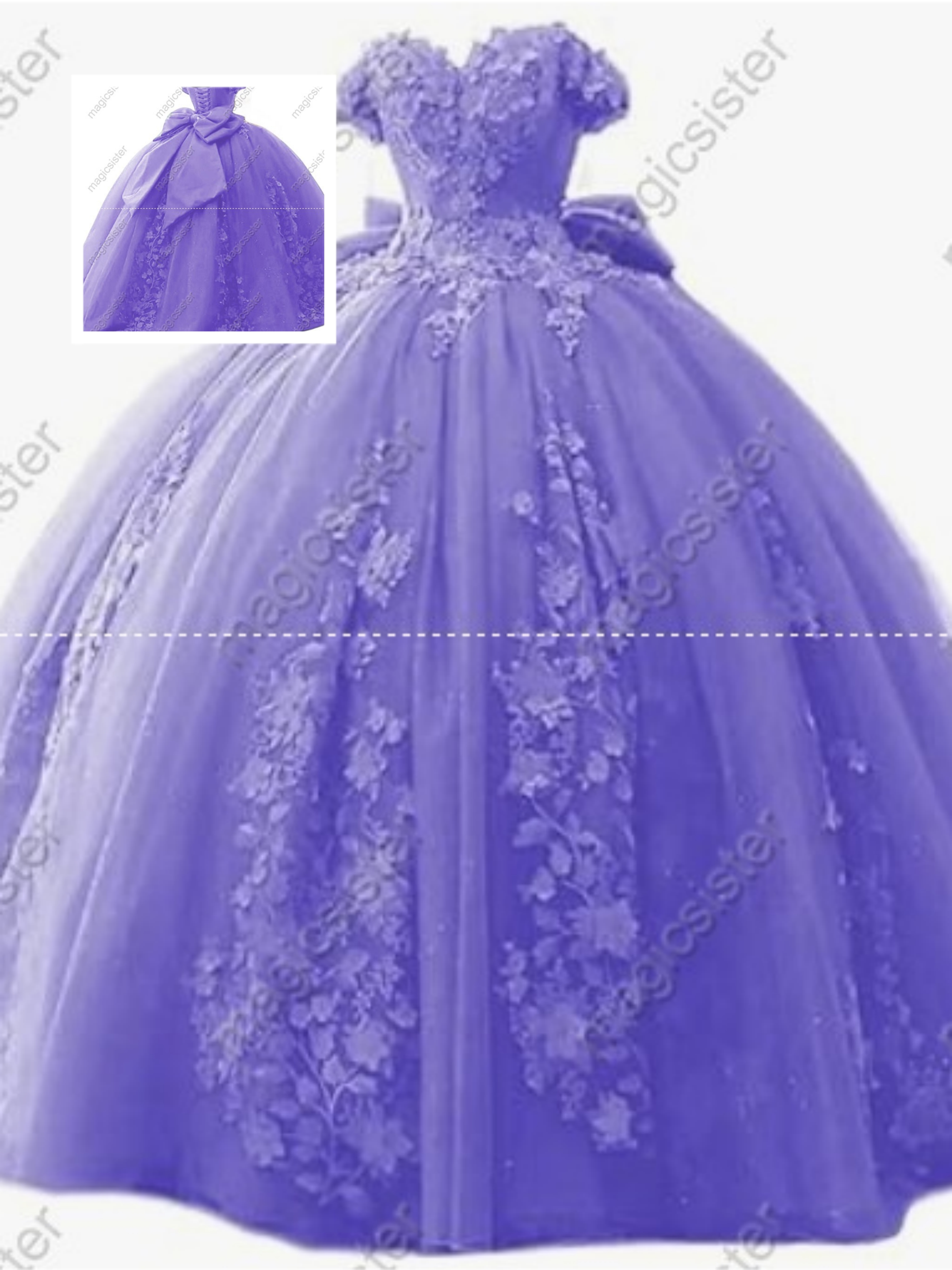 Factory Wholesale 3D Pearls Embroidered Floral Quinceanera Dress