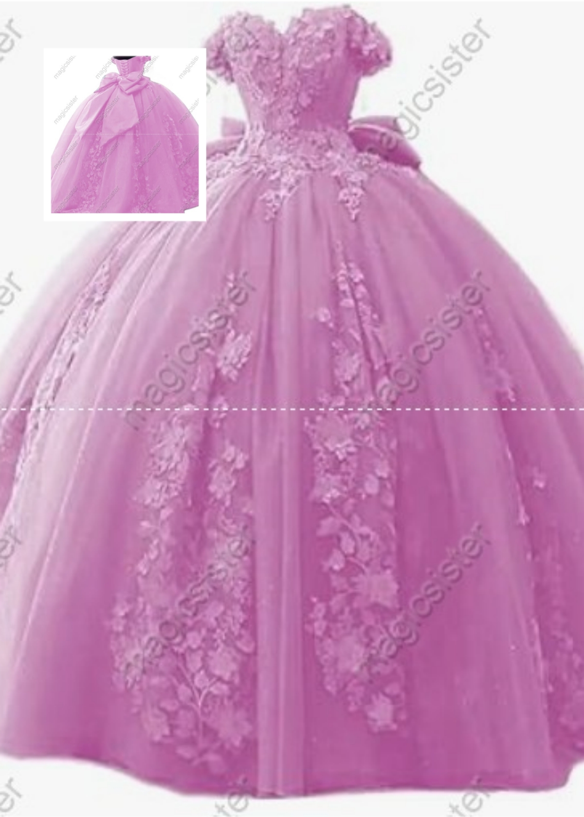 Blush Factory Wholesale 3D Pearls Embroidered Floral Quinceanera Dress