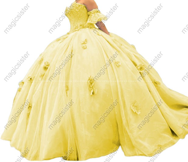 Factory Wholesale Elegant 3D Flower Quinceanera Dress