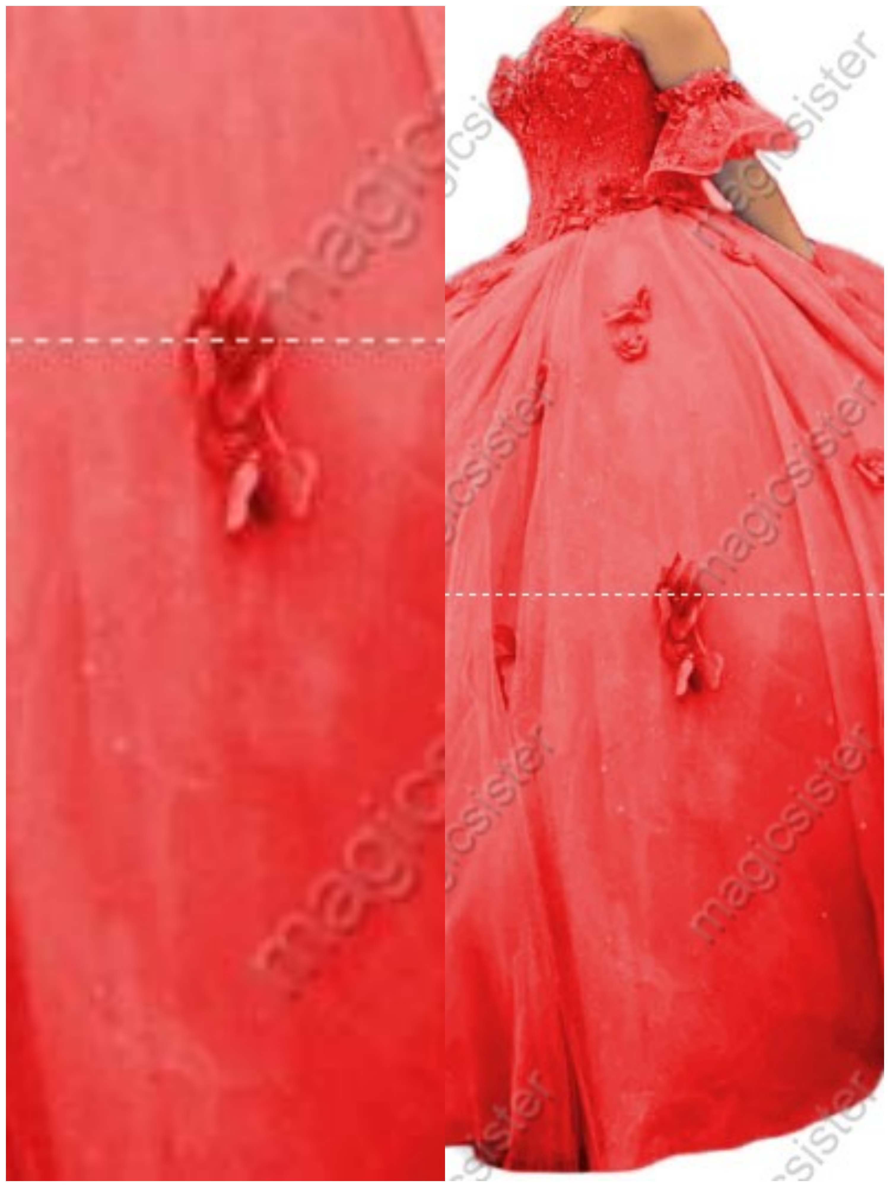 Factory Wholesale Elegant 3D Flower Quinceanera Dress