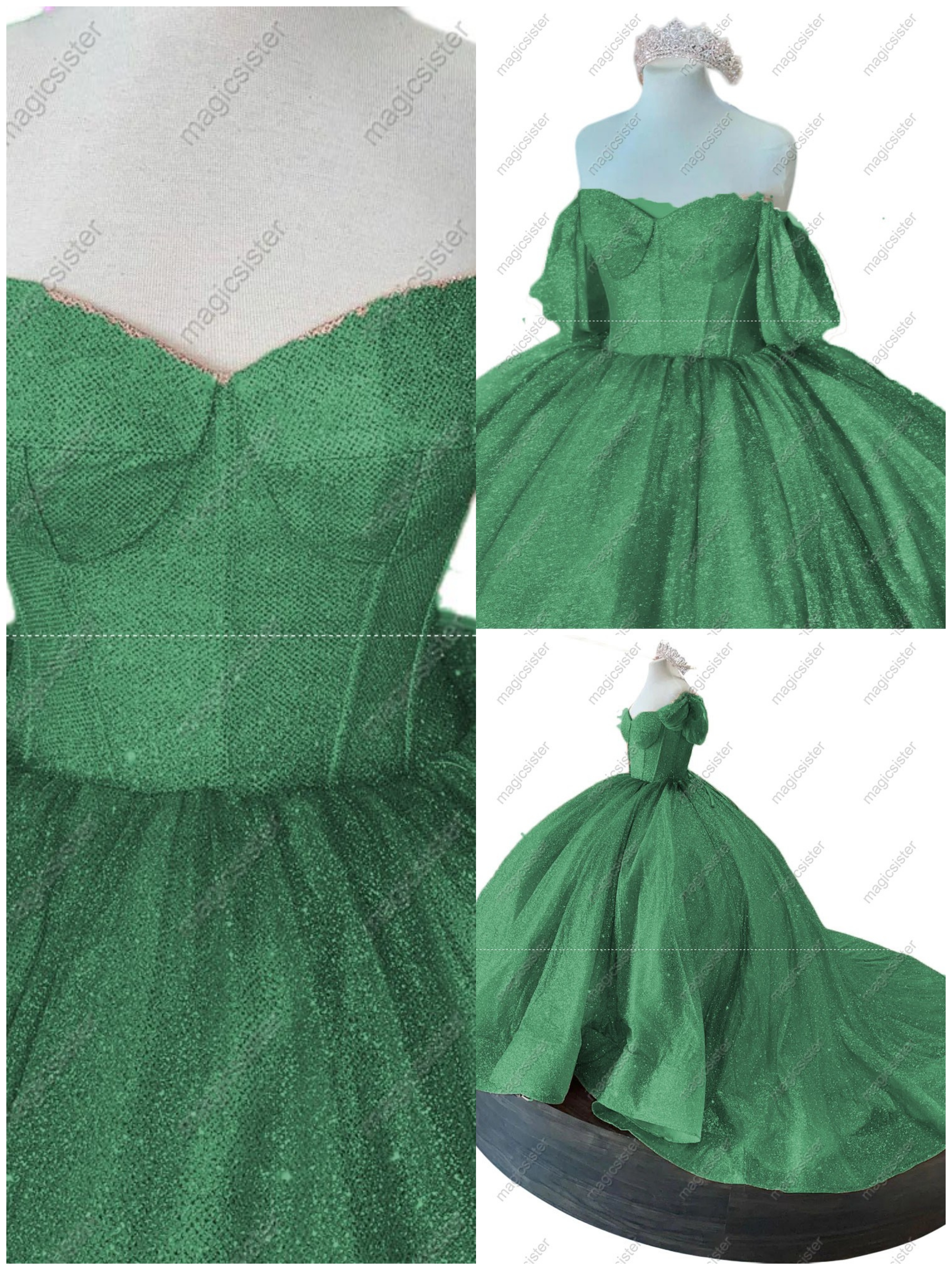 Emerald Green Unique Factory Wholesale Glitter Quinceanera Dresses