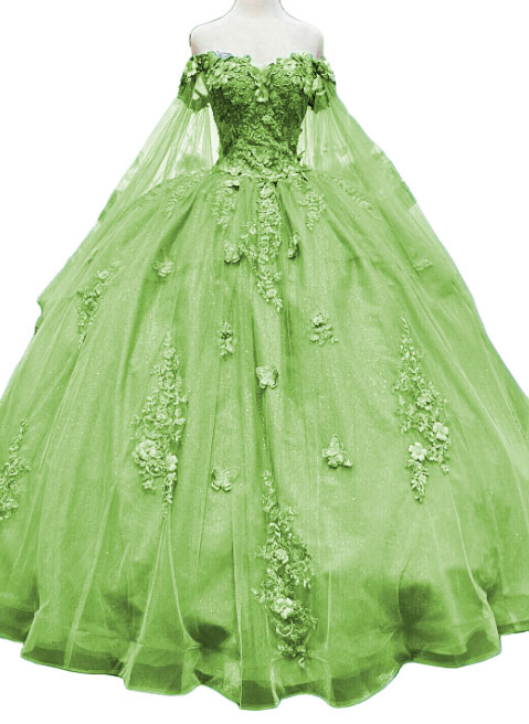 Sage Factory Wholesale Off Shoulder Appliques Ball Gown Quinceanera Qress