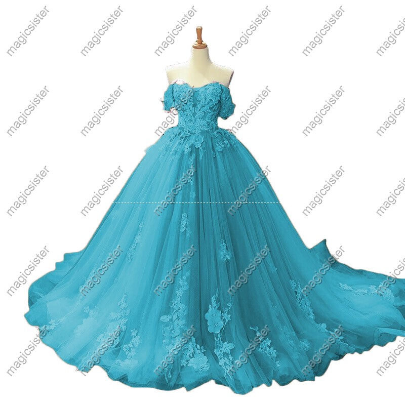 Factory Wholesale Off Shoulder Appliques Ball Gown Quinceanera Qress