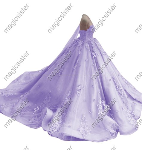 Factory wholesale applique shawl sleeve quinceanera dress