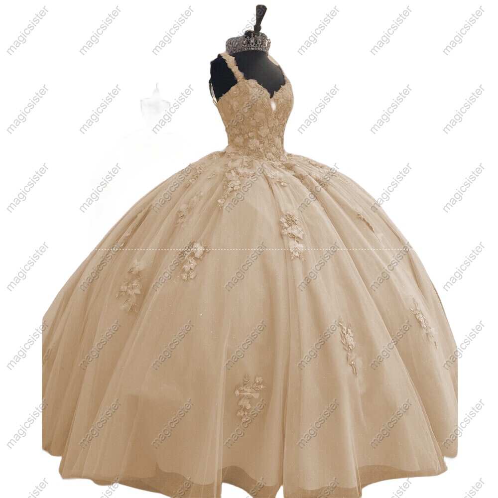 Ball Gown Quinceanera Dresses Appliques Beads Pearls Off the Shoulder Sweet Dress Lace-Up