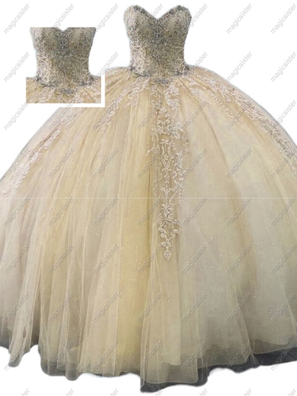 Factory Wholesale Luxurious Floral Appliques Quinceanera Ball Gowns
