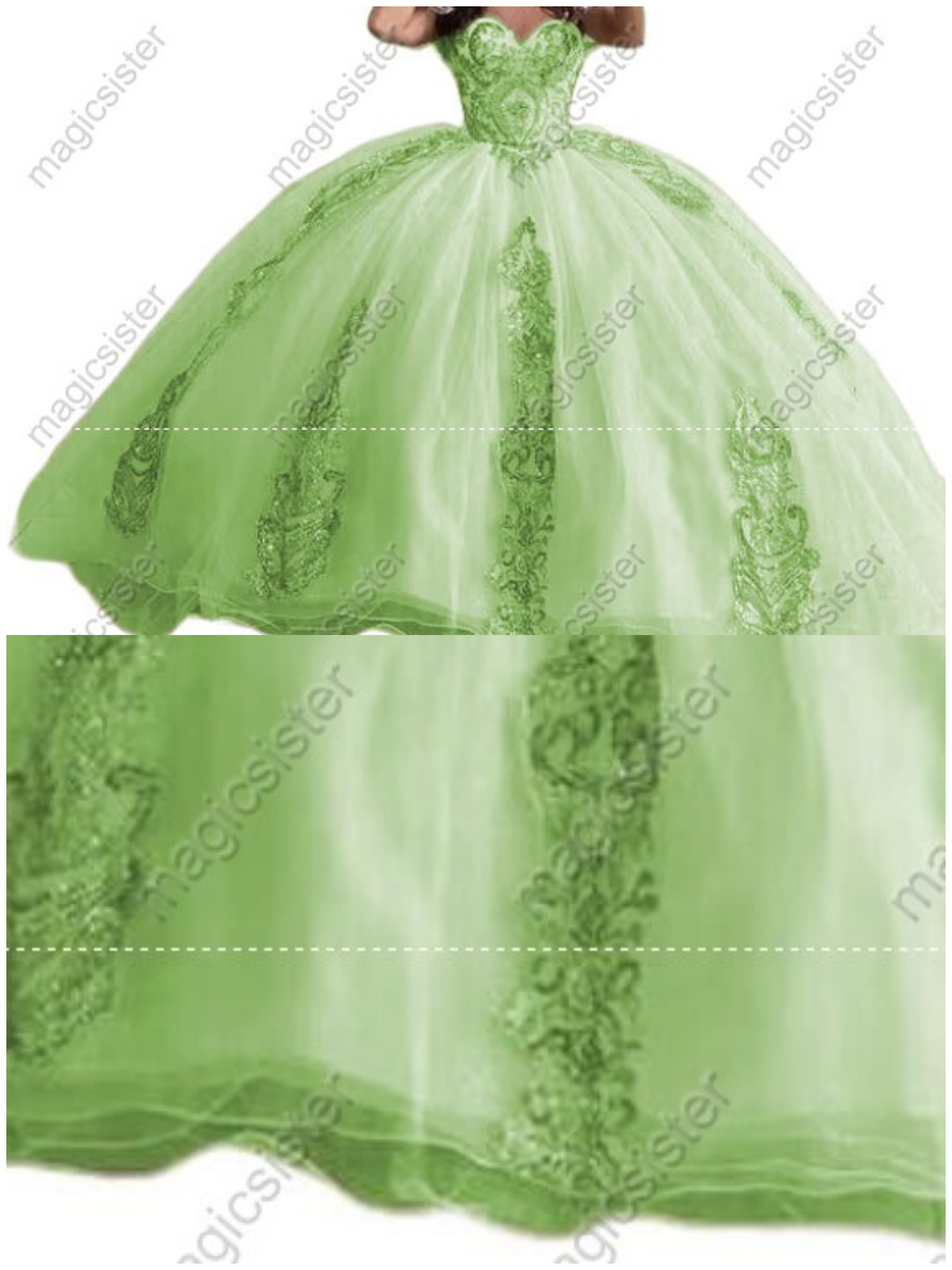 Sage Luxury Fashionable Sequins Quinceanera Dress