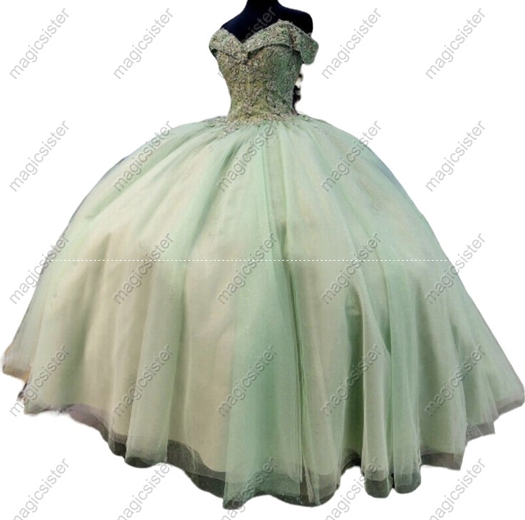 Sage Luxury Hotselling Customed Make Quinceanera Dress