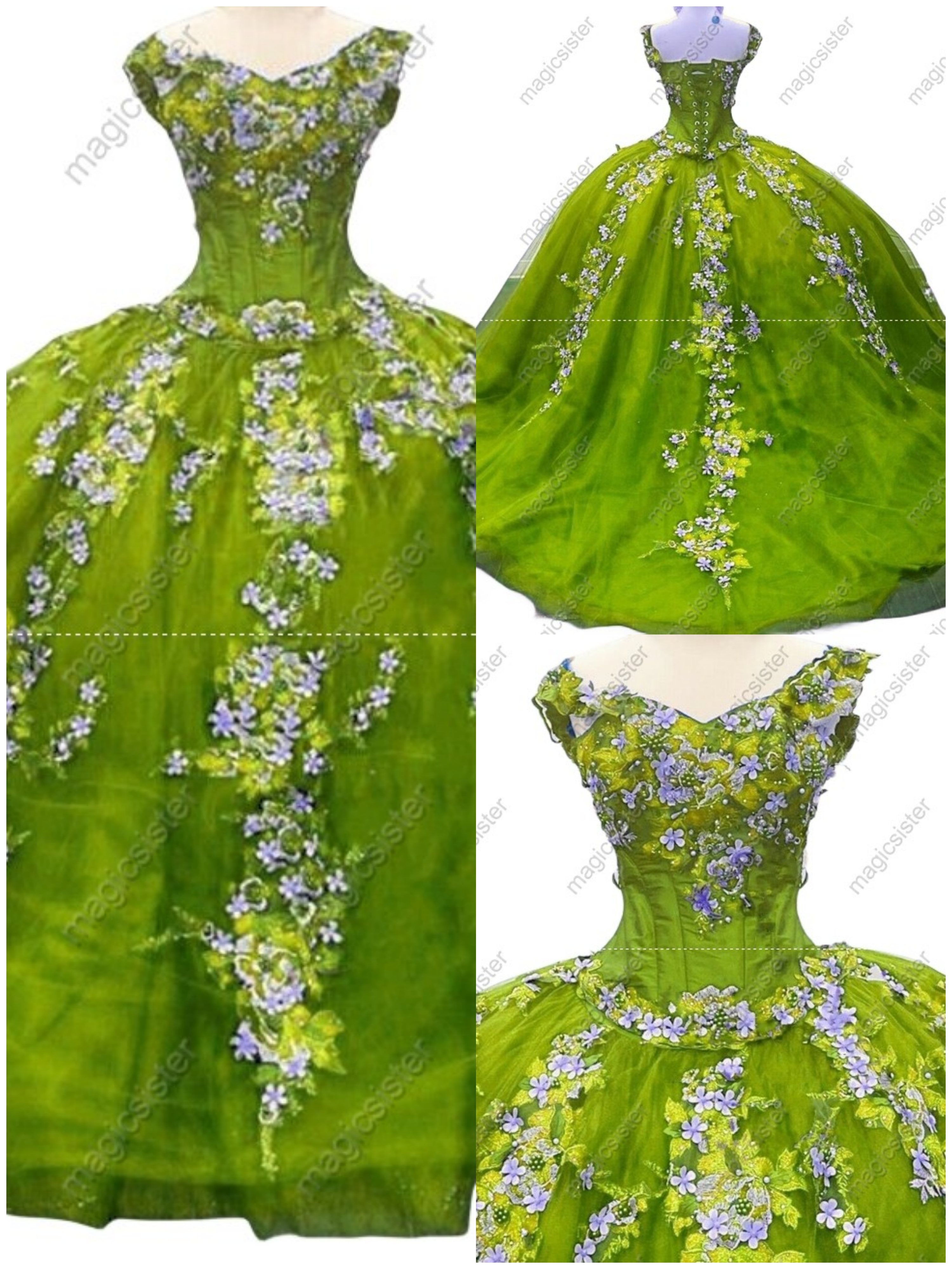 Luxury Customized 3D Floral Quinceanera Dress