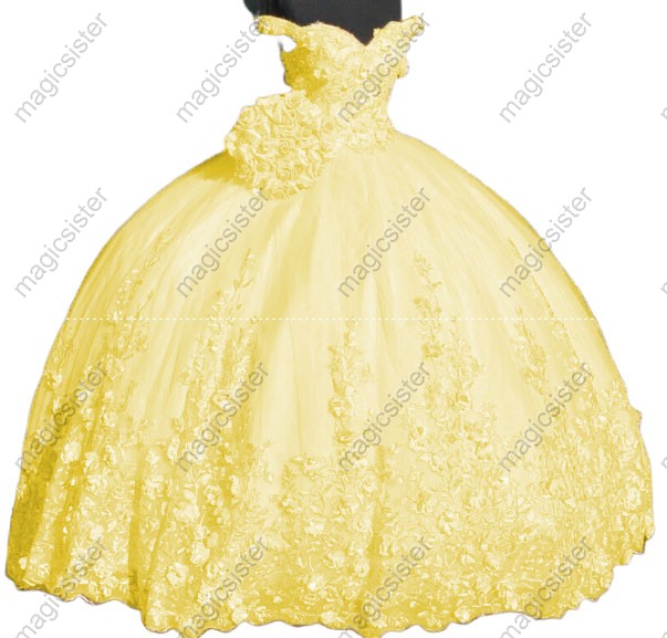 Factory Wholesale Customized 3D Floral Quinceanera Dress
