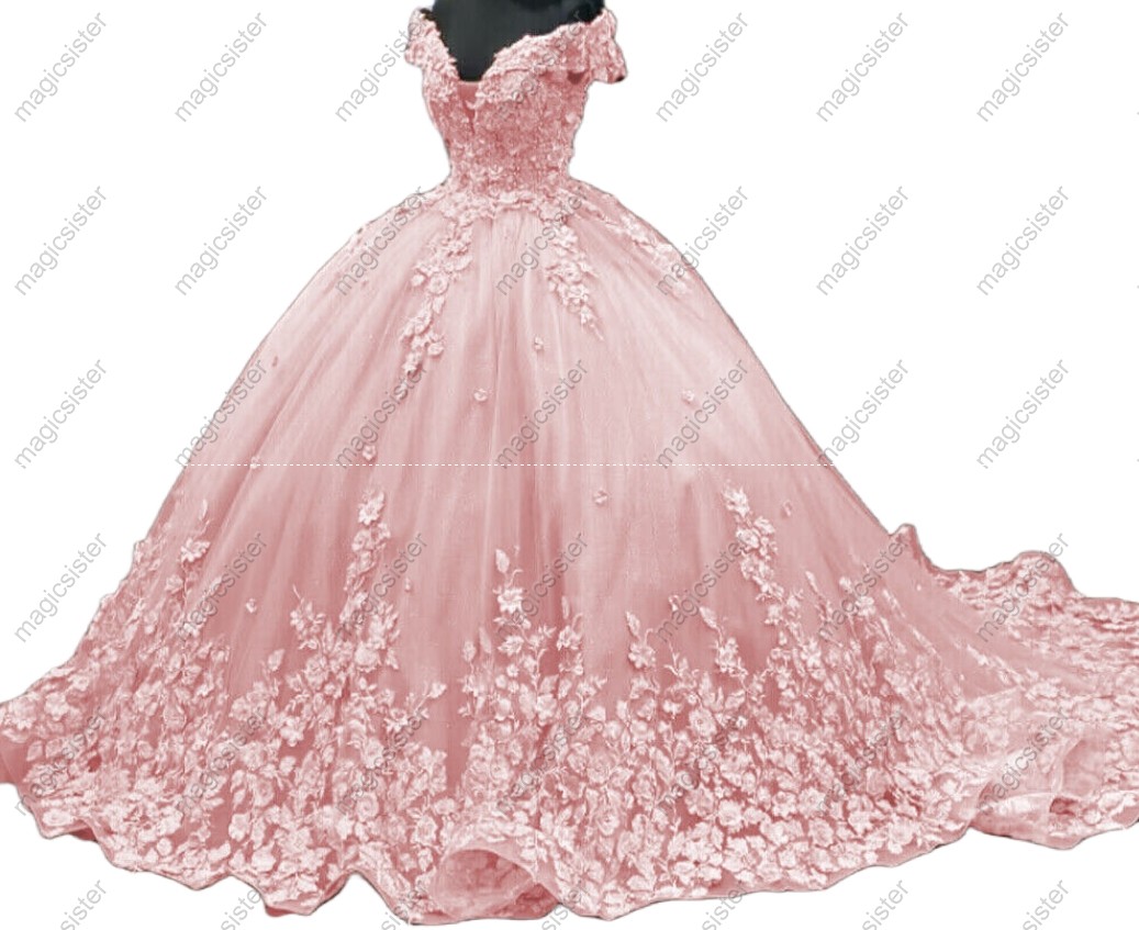 Hot Sale 3D Flower Lace Quinceanera Dress