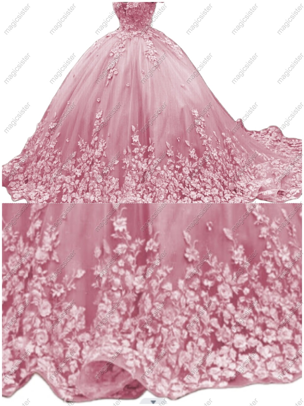 Blush Hot Sale 3D Flower Lace Quinceanera Dress