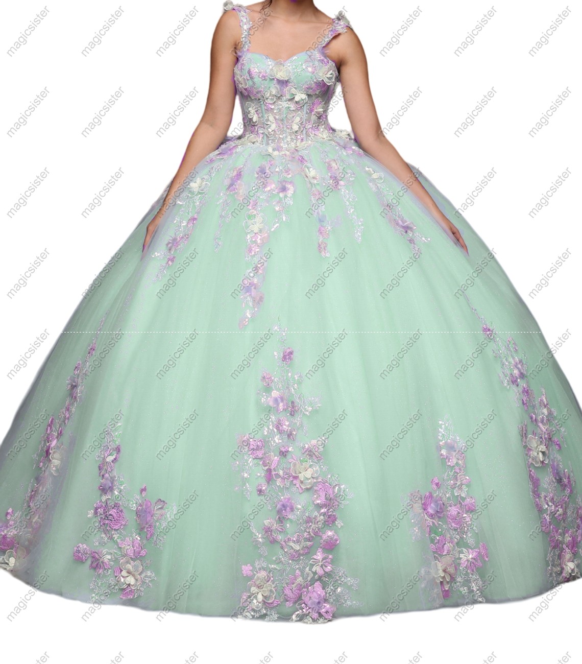 Sage Sparkly Hotselling Customed Make Quinceanera Dress