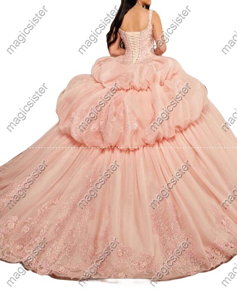 Blush Factory wholesale Luxurious Floral Appliques Quinceanera Ball Gowns