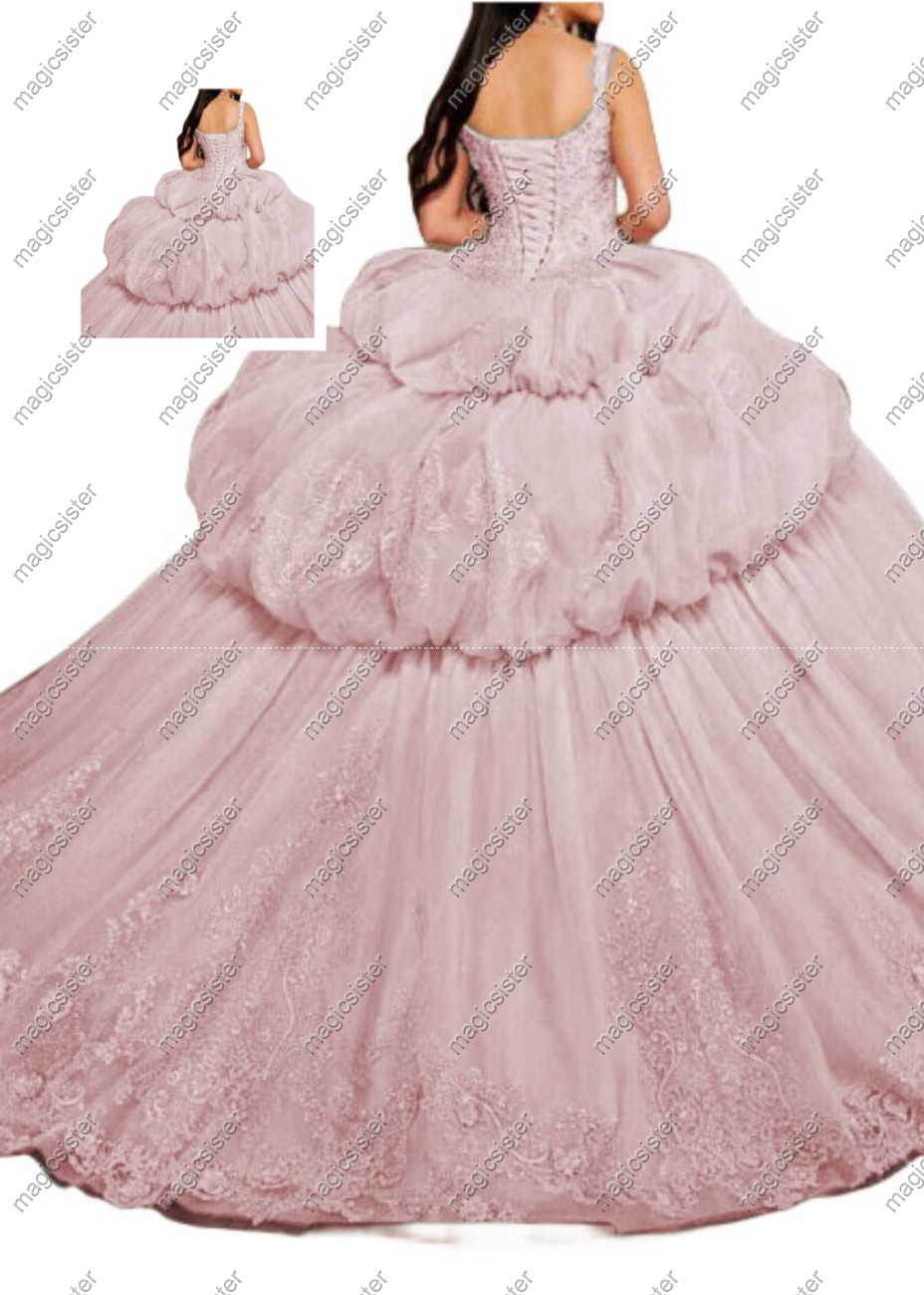 Blush Factory wholesale Luxurious Floral Appliques Quinceanera Ball Gowns
