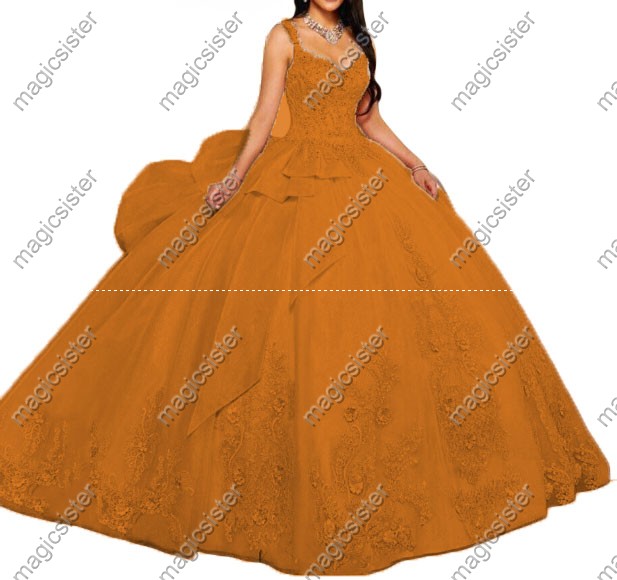 Factory wholesale Luxurious Floral Appliques Quinceanera Ball Gowns