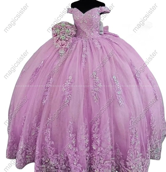 Sparkly Pretty Princess Ruffled Quinceanera Dress