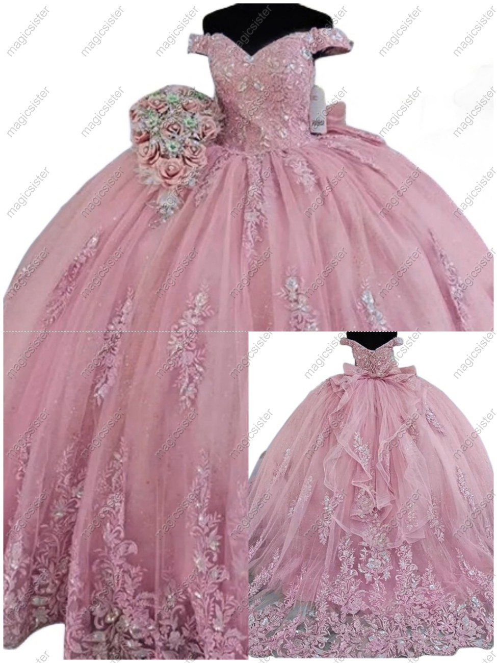 Blush Factory Wholesale Sparkly Pretty Princess Ruffled Quinceanera Dress