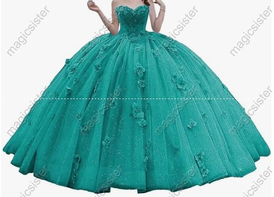 Factory Wholesale Elegant 3D Flower Quinceanera Dress