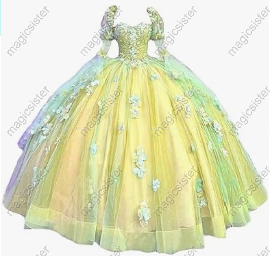 Factory Wholesale Elegant 3D Flower Quinceanera Dress