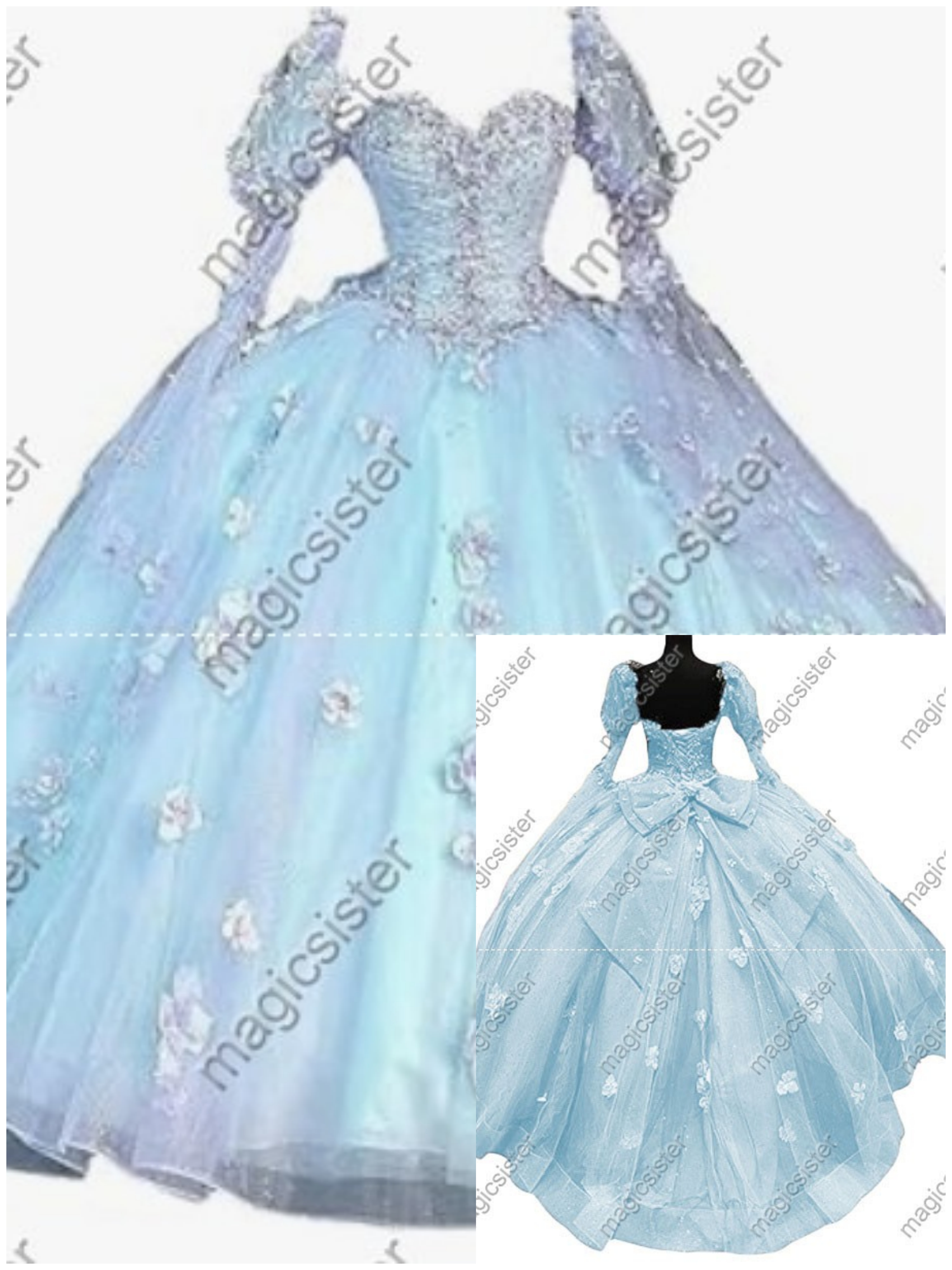 Factory Wholesale Elegant 3D Flower Quinceanera Dress