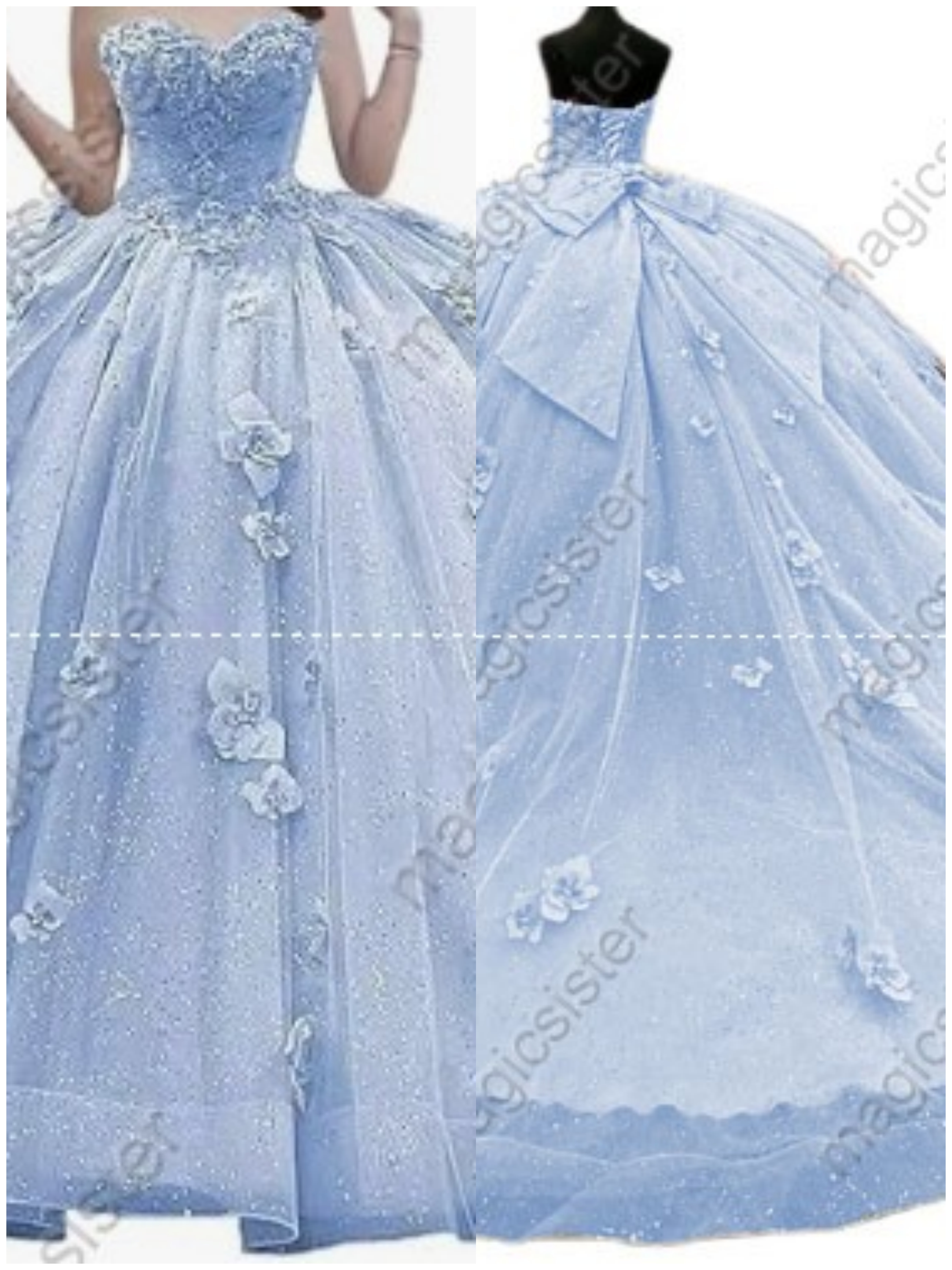 Factory Wholesale Elegant 3D Flower Quinceanera Dress