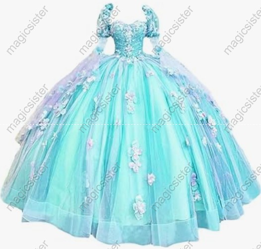 Factory Wholesale Elegant 3D Flower Quinceanera Dress