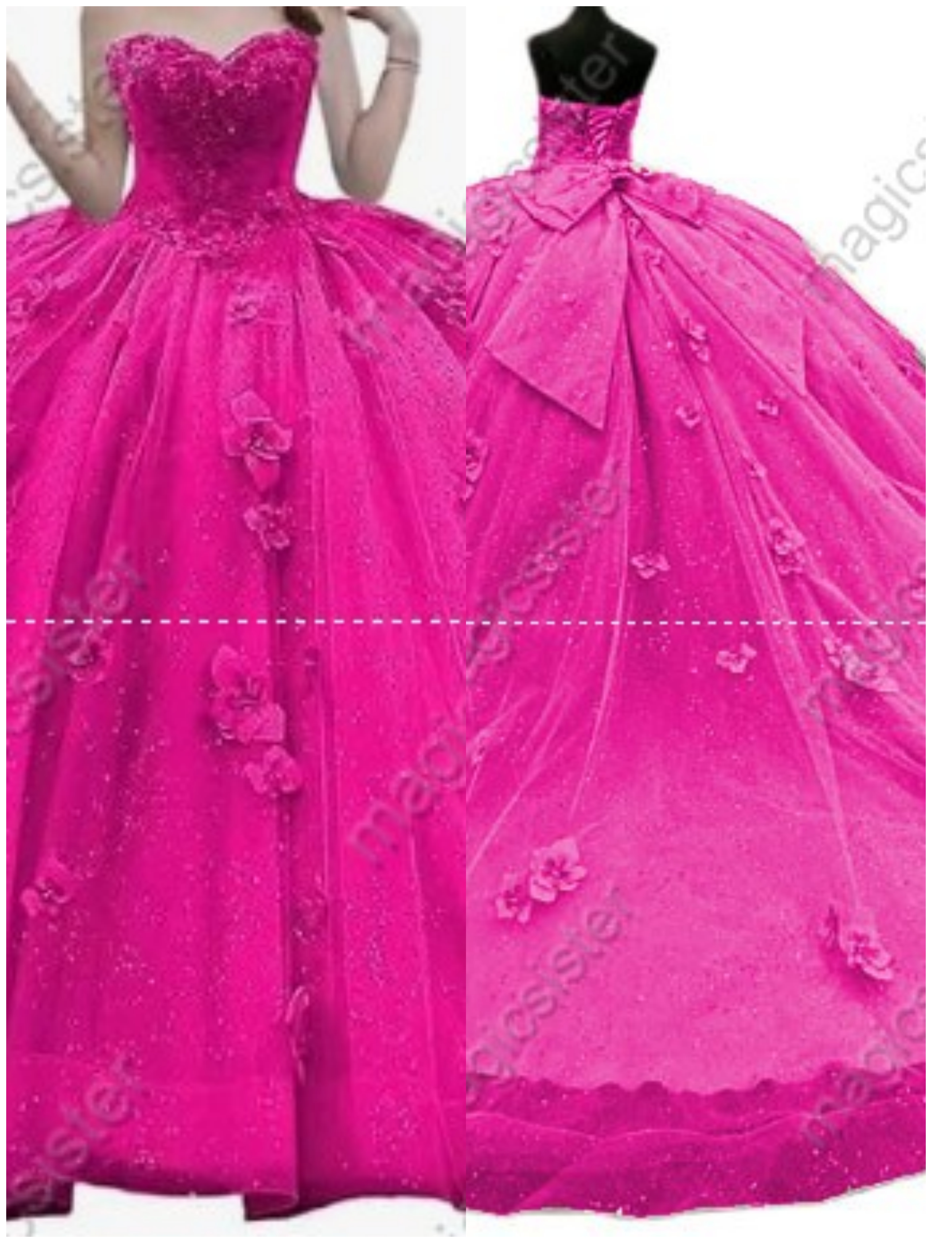 Factory Wholesale Elegant 3D Flower Quinceanera Dress