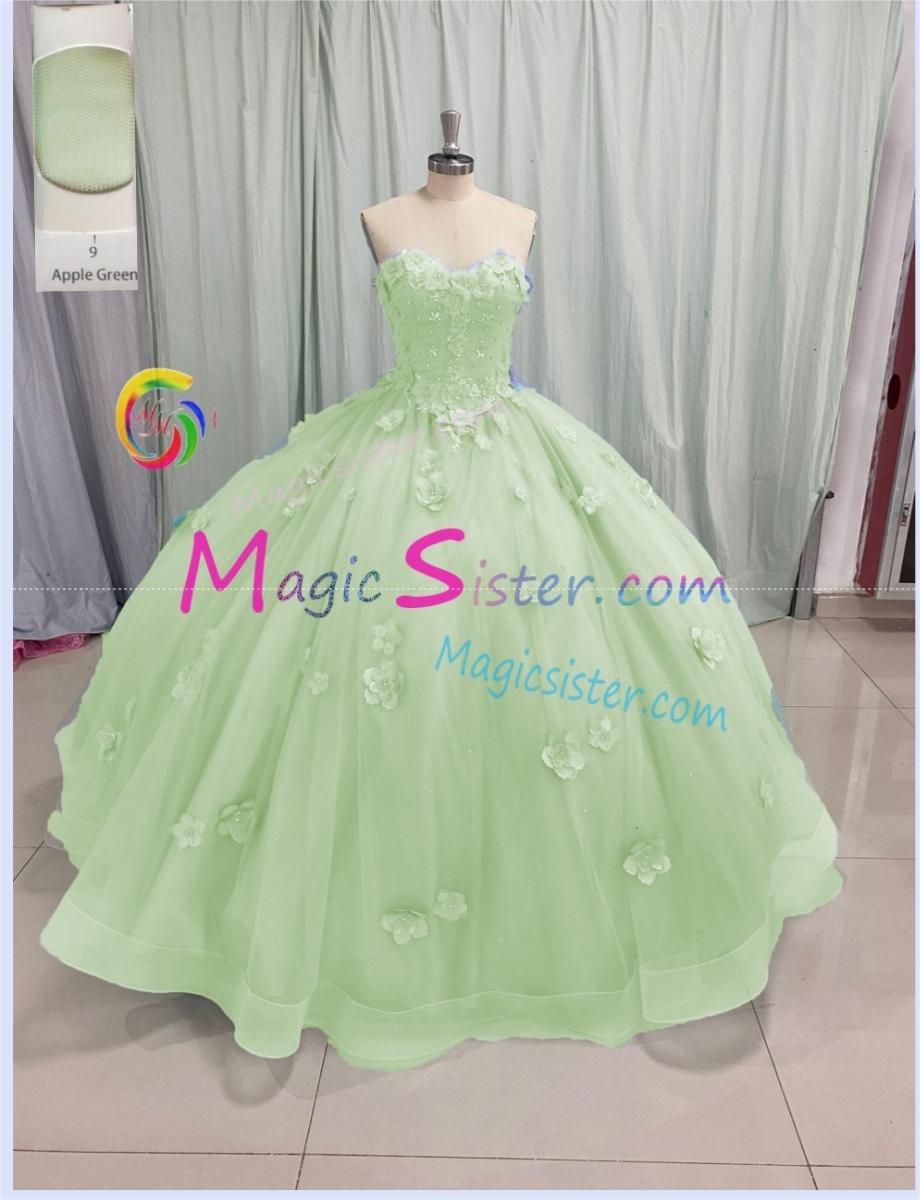 Factory Wholesale Elegant 3D Flower Quinceanera Dress