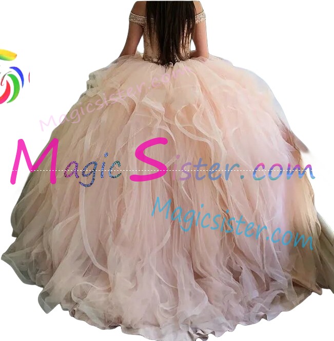 Blush Sparkly Instock Factory Wholesale Quinceanera Dress