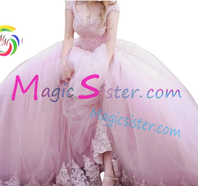 Blush Sparkly Instock Factory Wholesale Quinceanera Dress