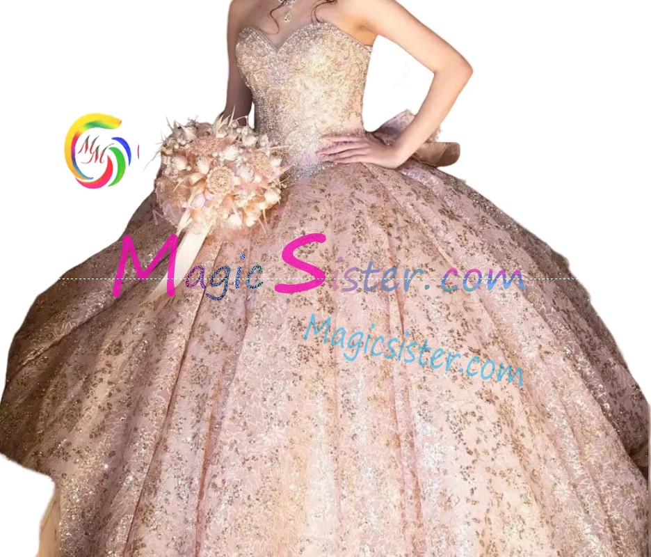 Blush Sparkly Instock Factory Wholesale Quinceanera Dress