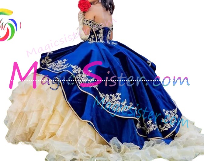 Beautiful Embroidery Charro Quinceanera Dress