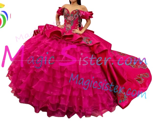 Beautiful Embroidery Charro Quinceanera Dress