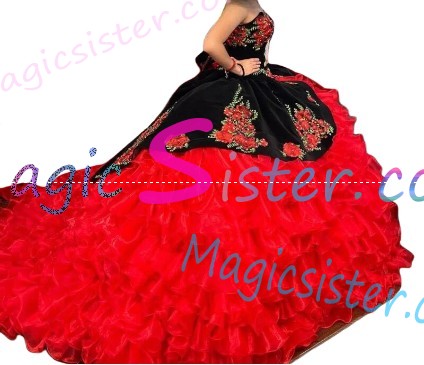 Beautiful Embroidery Charro Quinceanera Dress