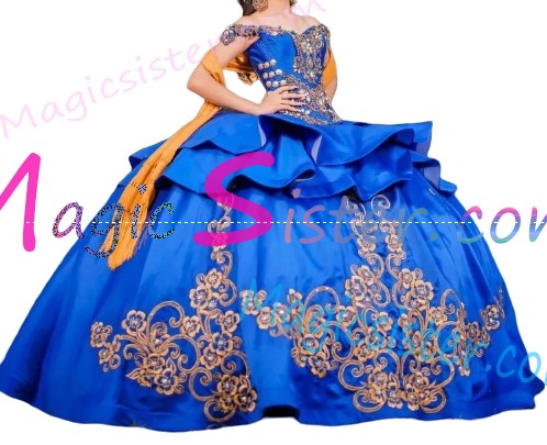 Hotselling Embroidery Charro Quinceanera Dress