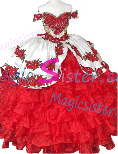 Hotselling Embroidery Charro Quinceanera Dress